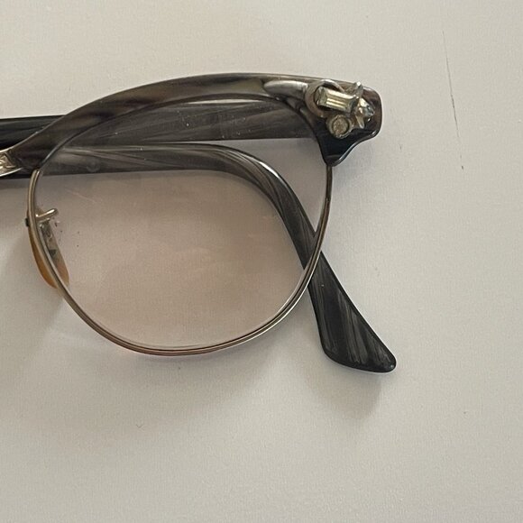 Vintage 50's Cat Eye Rhinestone FRAMES ONLY S/C 1/10 12k Gold Filled Glasses USA - Picture 5 of 16